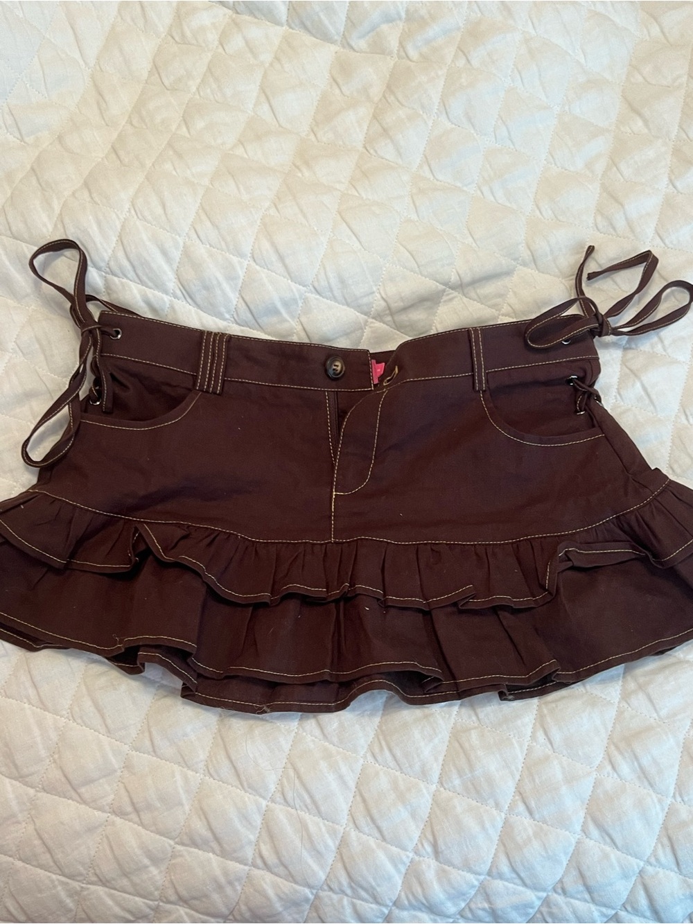Edikted Brown Mini Skirt with Branded Tag
